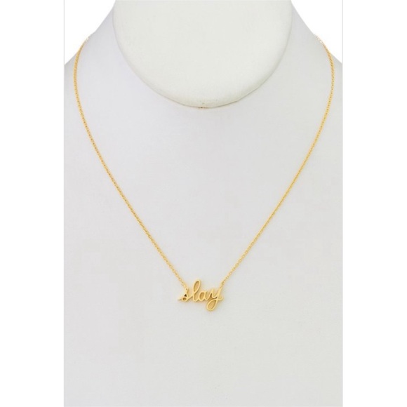 Slay script gold plated necklace - Picture 5 of 6